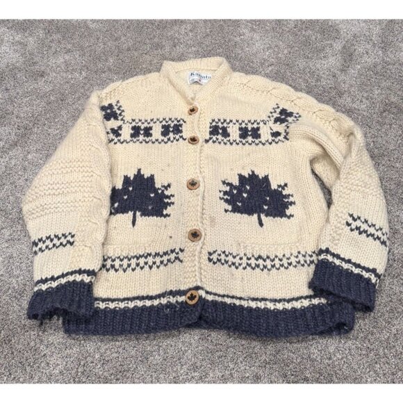 Vintage Kanata Cowichan Knit Button Up Sweater Canada - Picture 2 of 9